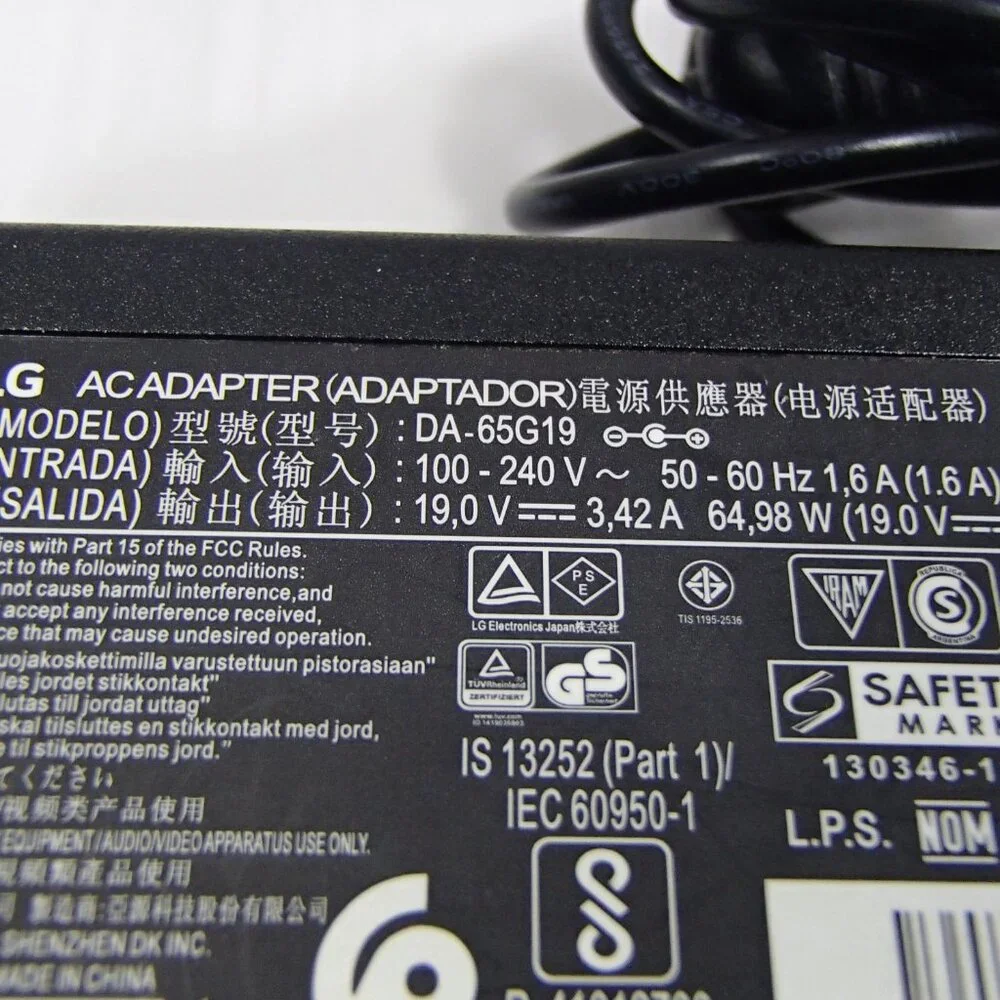 Genuine LG DA-65G19 AC Adapter 19V 65W